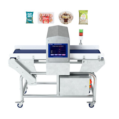 식품 치즈 크래커와 쿠키 공장 컨베이어 벨트 금속 탐지기